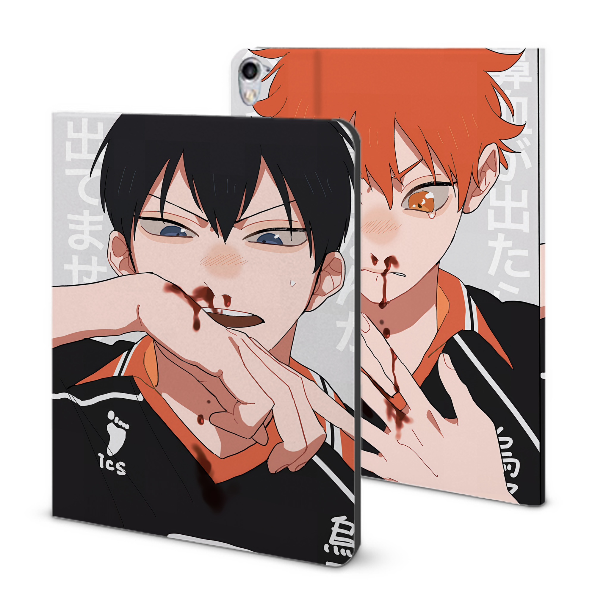 （画像用） ハイキュー!! Haikyu!! IPad ケース ブック型 PUレザー TPU 耐衝撃 軽量 薄型 ペン収納なし 全面保護 IPad 各モデル対応